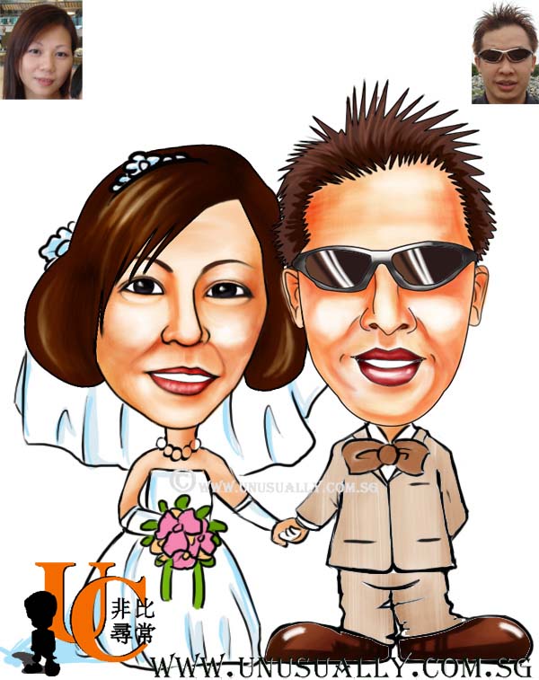 Personalized Wedding Couple Caricature Drawing